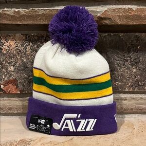 Utah Jazz New Era Pompom Rolled Brim Beanie NBA